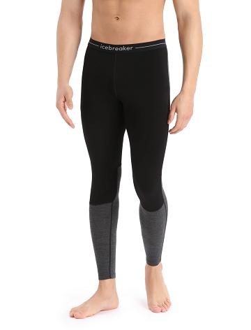 Base Layers Icebreaker 200 ZoneKnit™ Merino Leggings Homme Noir | FR 1341QMAZ